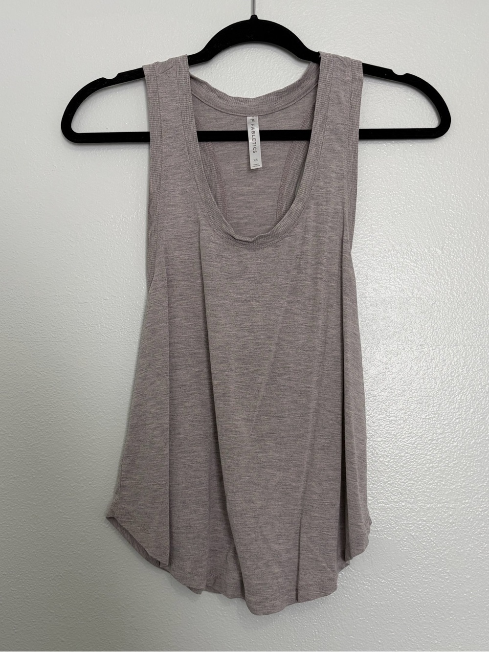 Fabletics Light Gray Racerback Workout Tank Top XS